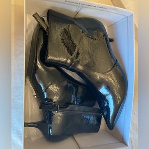 Top Shop Black Patent Leather kitten heel